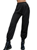 Elastic High Waist Casual Long Pants