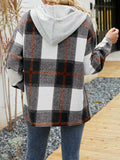 Plaid Button Down Hoodie Jackets