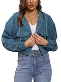 Corduroy Long Sleeve Crop Jackets