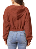 Corduroy Long Sleeve Crop Jackets