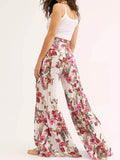 High Waist Floral Printed Wide Leg Pants