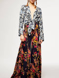 High Waist Floral Printed Wide Leg Pants