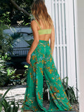 High Waist Floral Printed Wide Leg Pants