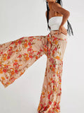 High Waist Floral Printed Wide Leg Pants