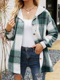 Plaid Button Down Hoodie Jackets