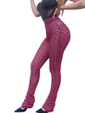 Stacked Ripple Pattern Leggings Long Pants