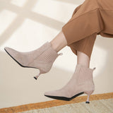 Pointed Toe Low Heels Ankle Boots