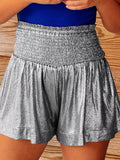 Sparkly High Waist Flowy Short Pants