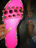 Transparent Rhinestone Print Slides