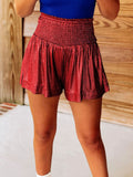 Sparkly High Waist Flowy Short Pants