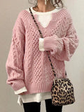 Long Sleeves Twist Knit Sweaters