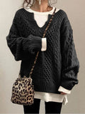 Long Sleeves Twist Knit Sweaters