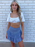 High Waist Gather Ruffles Skirts