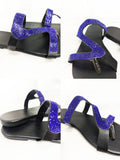 Rhinestone Patchwork Flip Flops