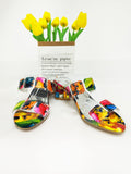 Colorful Applique Chunky Slides