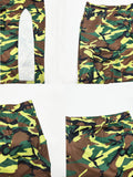 High Waist Camouflage Split Midi Skirts