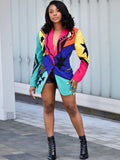 Long Sleeves Color Block Jackets